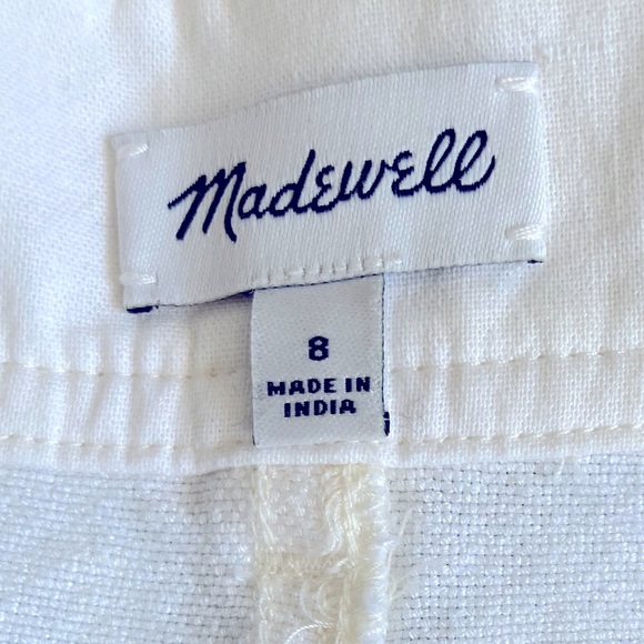 Madewell Off-white, wide-leg, cropped, linen-blend pants - Picture 2 of 5